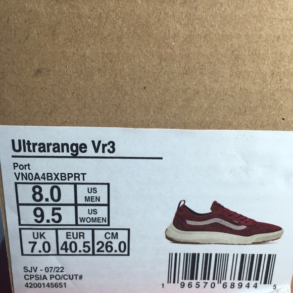 NWT Vans UltraRange VR3 All Purpose Trainers Men’s 8 Women’s 9.5 - Picture 8 of 10